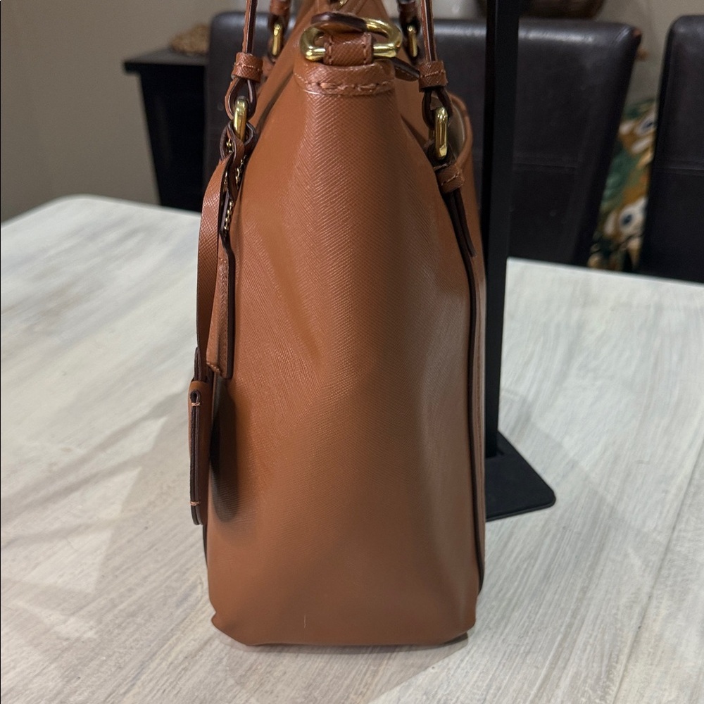 Coach Tan Leather Tote/Crossbody Bag - Picture 5 of 14